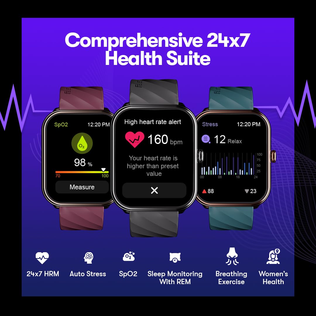 Fastrack Limitless Glide X 1.83" Smart Watch with Ultra UV HD Display, SpO2, Heart Rate & Sleep Tracking, Bluetooth Calling, 100+ Sports Modes, 5-Day Battery, Smartwatch for Men & Women (Black)