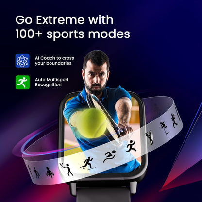 Fastrack Limitless Glide X 1.83" Smart Watch with Ultra UV HD Display, SpO2, Heart Rate & Sleep Tracking, Bluetooth Calling, 100+ Sports Modes, 5-Day Battery, Smartwatch for Men & Women (Black)