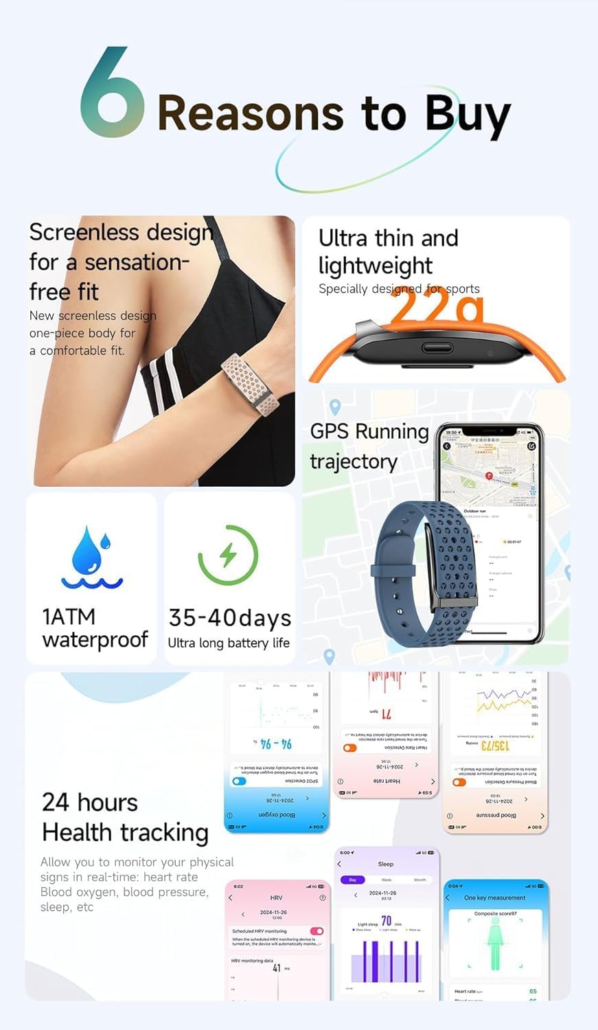Smart Bracelet for Men Women, Wearable Health Activity Fitness Trackers Sports Monitoring Sleep Tracker with Free APP and 2 Bands (JF21)