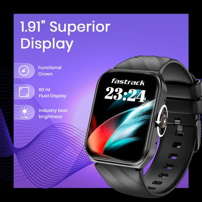 Fastrack Limitless Glide X 1.83" Smart Watch with Ultra UV HD Display, SpO2, Heart Rate & Sleep Tracking, Bluetooth Calling, 100+ Sports Modes, 5-Day Battery, Smartwatch for Men & Women (Black)