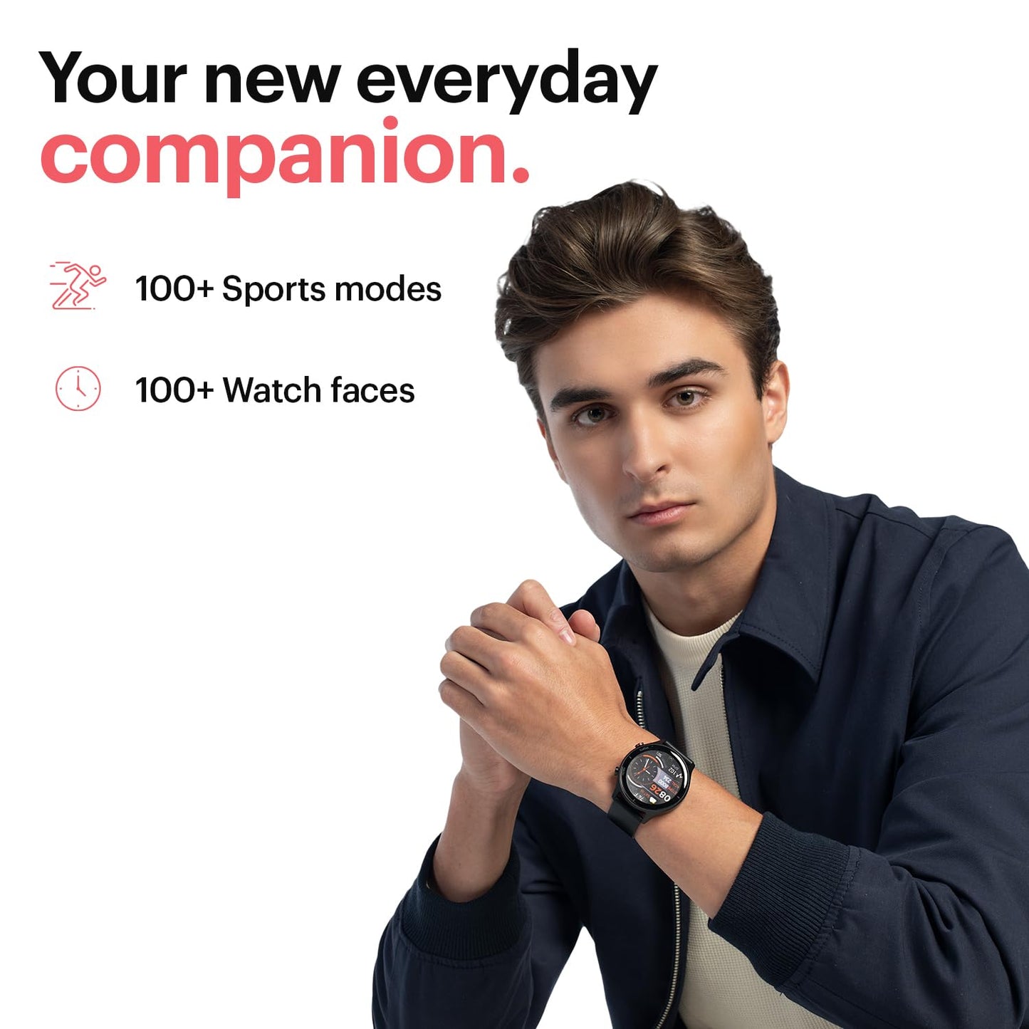 Noise Twist Go Round dial Smartwatch with BT Calling, 1.39" Display, Metal Build, 100+ Watch Faces, IP68, Sleep Tracking, 100+ Sports Modes, 24/7 Heart Rate Monitoring (Jet Black)