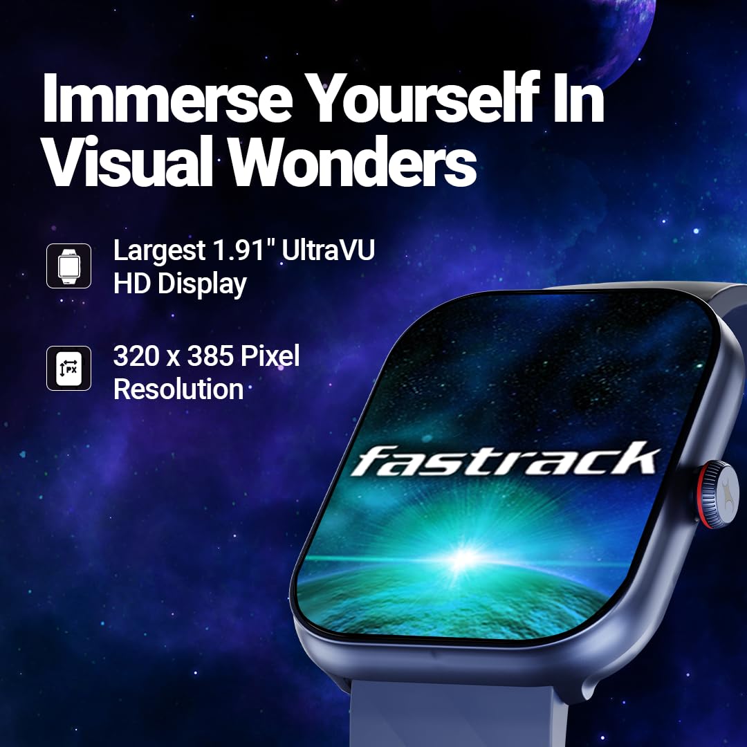 Fastrack Limitless Glide X 1.83" Smart Watch with Ultra UV HD Display, SpO2, Heart Rate & Sleep Tracking, Bluetooth Calling, 100+ Sports Modes, 5-Day Battery, Smartwatch for Men & Women (Black)