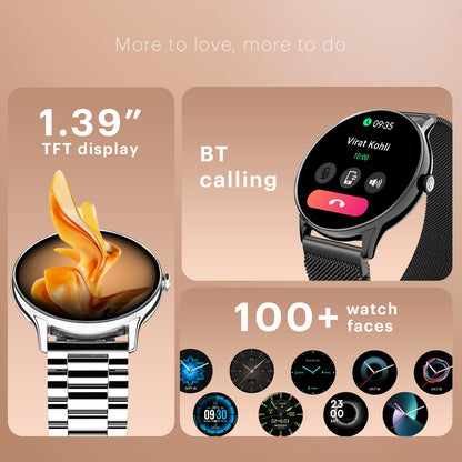 Noise Twist Go Round dial Smartwatch with BT Calling, 1.39" Display, Metal Build, 100+ Watch Faces, IP68, Sleep Tracking, 100+ Sports Modes, 24/7 Heart Rate Monitoring (Jet Black)