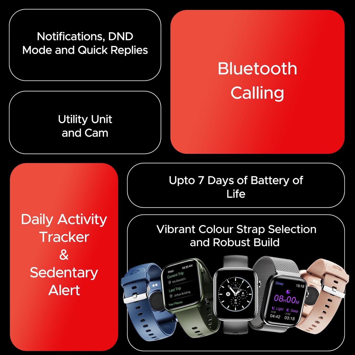 Boat Storm Call 3 w/TBT Navigation, Daily Activity Tracker, DIY Watch Face Studio,700+ Active Modes, 1.83" (4.6 cm) HD Display Fitness Smart Watch for Men & Women(Active Black)