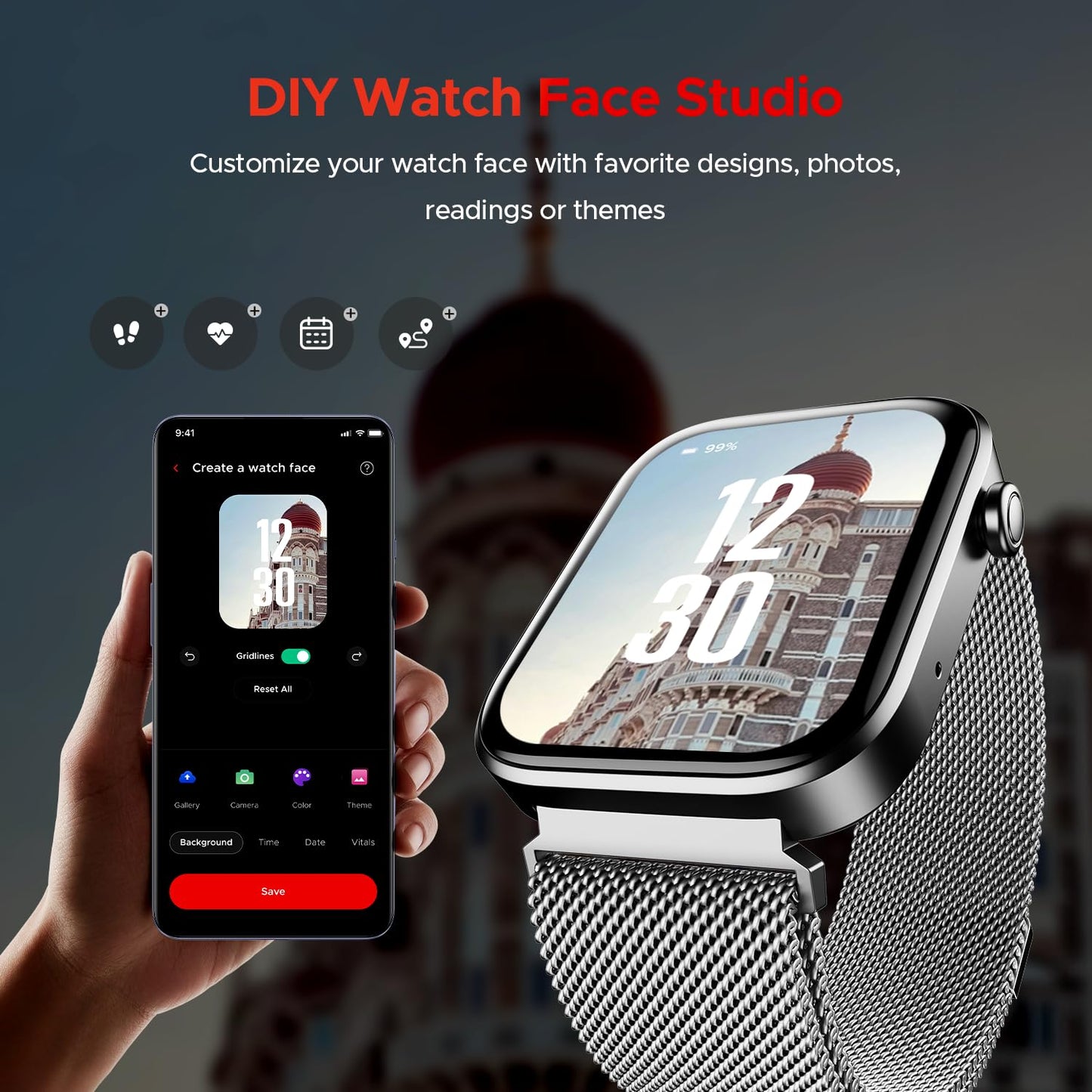 Boat Storm Call 3 w/TBT Navigation, Daily Activity Tracker, DIY Watch Face Studio,700+ Active Modes, 1.83" (4.6 cm) HD Display Fitness Smart Watch for Men & Women(Active Black)