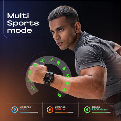 CrossBeats Nexus Pro Smart Watch for Man with Whatsapp & AI ChatGPT | 2.08" AMOLED 120Hz | 7-Day Battery | BP SpO2 Heart Sleep | NFC Compass Voice Recorder | Video Watch Face | iOS Android (Black)