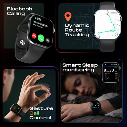 CrossBeats Nexus Pro Smart Watch for Man with Whatsapp & AI ChatGPT | 2.08" AMOLED 120Hz | 7-Day Battery | BP SpO2 Heart Sleep | NFC Compass Voice Recorder | Video Watch Face | iOS Android (Black)